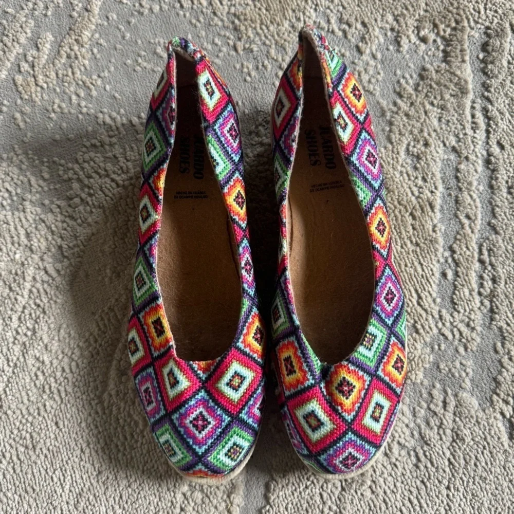 Juardo Colorful wedge made in Mexico slip on red purple blue green black 8